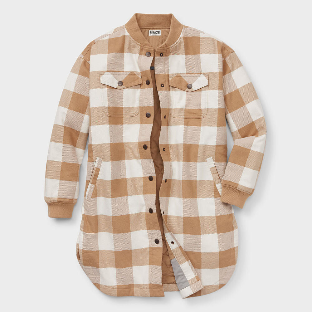 Women's Plus Folklore Flannel Insulated Duster