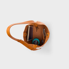 Finetime Leather Bucket Bag